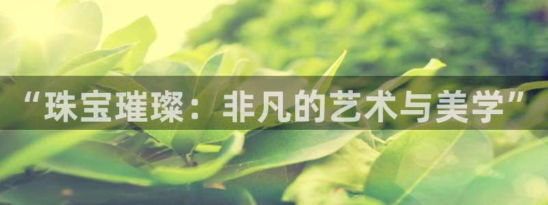 开丰娱乐登入地址在哪儿：“珠宝璀璨：非凡的艺术与美学”